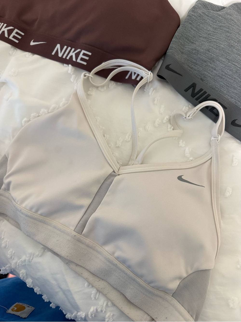 Nike White Strappy Sports Bra